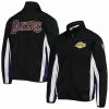 Men's G-III Sports By Carl Banks Black Los Angeles Lakers 75th Anniversary Power Forward Space-Dye Full-Zip Track Jacket
