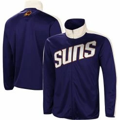 Men's G-III Sports By Carl Banks Purple/White Phoenix Suns Zone Blitz Tricot Full-Zip Track Jacket