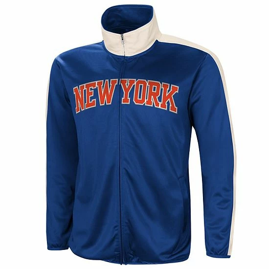 Men's G-III Sports By Carl Banks Blue/White New York Knicks Zone Blitz Tricot Full-Zip Track Jacket 3 Men's G-III Sports By Carl Banks Blue/White New York Knicks Zone Blitz Tricot Full-Zip Track Jacket - Image 3
