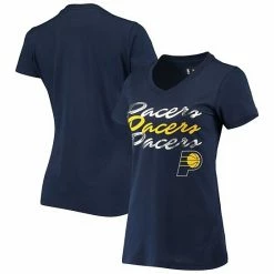 Women's G-III 4Her By Carl Banks Navy Indiana Pacers Power Forward Foil V-Neck T-Shirt