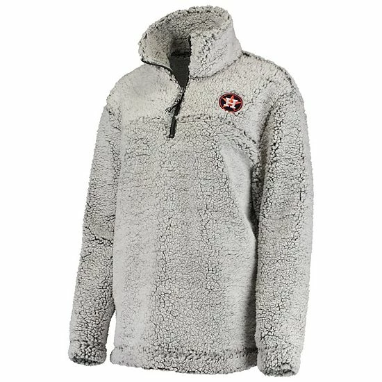 Women's G-III 4Her by Carl Banks Gray Houston Astros Sherpa Quarter-Zip Pullover Jacket Women's G-III 4Her By Carl Banks Gray Houston Astros Sherpa Quarter-Zip Pullover Jacket -G-III Sales Store unnamed file 4006