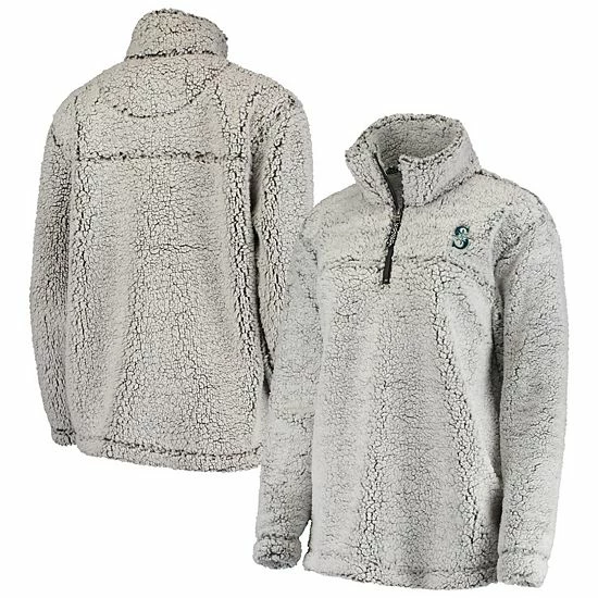 Women's G-III 4Her by Carl Banks Gray Seattle Mariners Sherpa Quarter-Zip Pullover Jacket Women's G-III 4Her By Carl Banks Gray Seattle Mariners Sherpa Quarter-Zip Pullover Jacket -G-III Sales Store unnamed file 4009