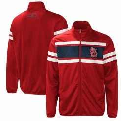 Men's G-III Sports By Carl Banks Red/Navy St. Louis Cardinals Power Pitcher Full-Zip Track Jacket