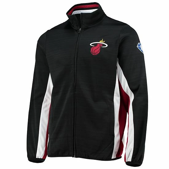 Men's G-III Sports By Carl Banks Black Miami Heat 75th Anniversary Power Forward Space-Dye Full-Zip Track Jacket 3 Men's G-III Sports By Carl Banks Black Miami Heat 75th Anniversary Power Forward Space-Dye Full-Zip Track Jacket - Image 3
