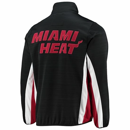 Men's G-III Sports By Carl Banks Black Miami Heat 75th Anniversary Power Forward Space-Dye Full-Zip Track Jacket 4 Men's G-III Sports By Carl Banks Black Miami Heat 75th Anniversary Power Forward Space-Dye Full-Zip Track Jacket - Image 4