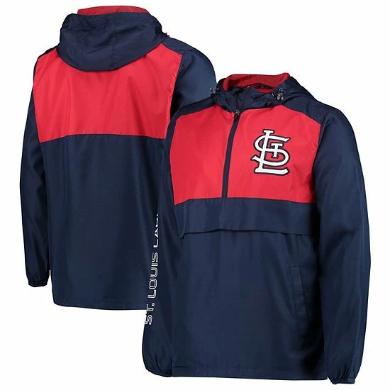 Men's G-III Sports by Carl Banks Navy/Red St. Louis Cardinals Lineman Half-Zip Hoodie Jacket Men's G-III Sports By Carl Banks Navy/Red St. Louis Cardinals Lineman Half-Zip Hoodie Jacket -G-III Sales Store unnamed file 4061