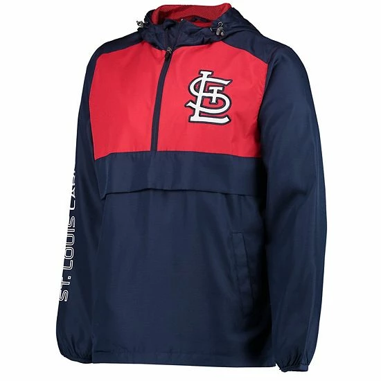 Men's G-III Sports by Carl Banks Navy/Red St. Louis Cardinals Lineman Half-Zip Hoodie Jacket Men's G-III Sports By Carl Banks Navy/Red St. Louis Cardinals Lineman Half-Zip Hoodie Jacket -G-III Sales Store unnamed file 4063