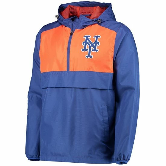 Men's G-III Sports by Carl Banks Royal/Orange New York Mets Lineman Half-Zip Hoodie Jacket Men's G-III Sports By Carl Banks Royal/Orange New York Mets Lineman Half-Zip Hoodie Jacket -G-III Sales Store unnamed file 4068
