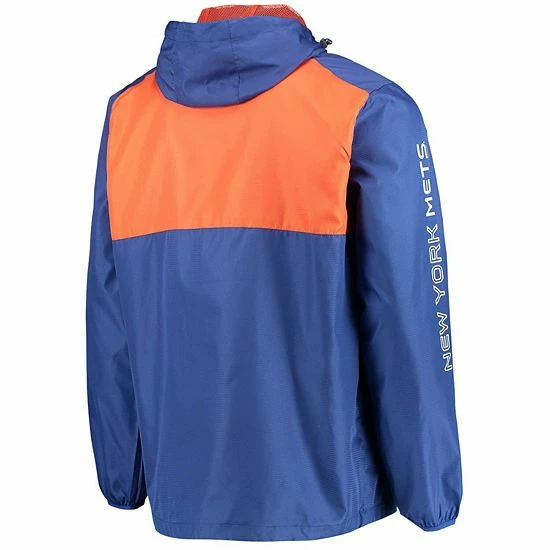 Men's G-III Sports by Carl Banks Royal/Orange New York Mets Lineman Half-Zip Hoodie Jacket Men's G-III Sports By Carl Banks Royal/Orange New York Mets Lineman Half-Zip Hoodie Jacket -G-III Sales Store unnamed file 4069