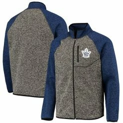 Men's G-III Sports By Carl Banks Charcoal/Royal Toronto Maple Leafs Switchback Transitional Raglan Full-Zip Jacket