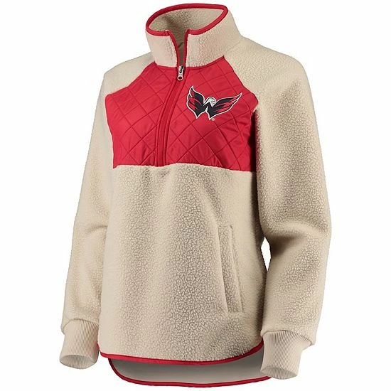 Women's G-III 4Her by Carl Banks Oatmeal/Red Washington Capitals Wishbone Half-Zip Jacket Women's G-III 4Her By Carl Banks Oatmeal/Red Washington Capitals Wishbone Half-Zip Jacket -G-III Sales Store unnamed file 4080