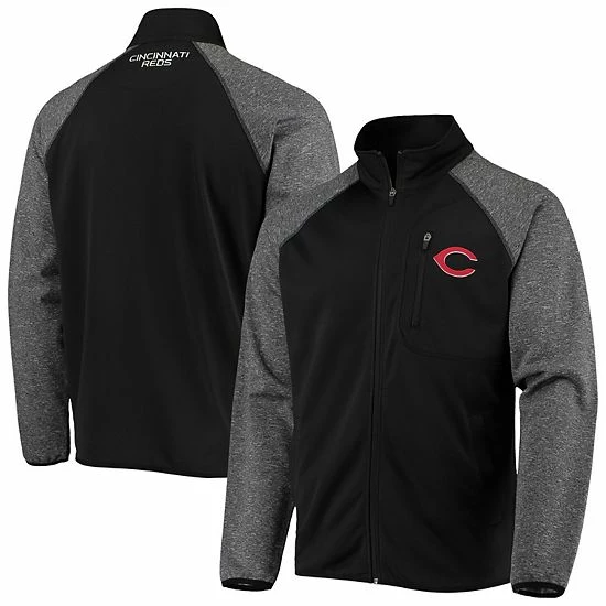 Men's G-III Sports By Carl Banks Black Cincinnati Reds Freestyle Transitional Raglan Full-Zip Jacket 2 Men's G-III Sports By Carl Banks Black Cincinnati Reds Freestyle Transitional Raglan Full-Zip Jacket - Image 2