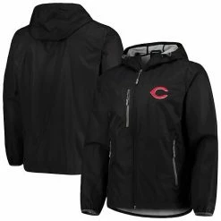 Men's G-III Sports By Carl Banks Black Cincinnati Reds Double Play Lightweight Hoodie Jacket