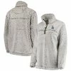 Women's G-III 4Her By Carl Banks Gray Los Angeles Dodgers Sherpa Quarter-Zip Pullover Jacket