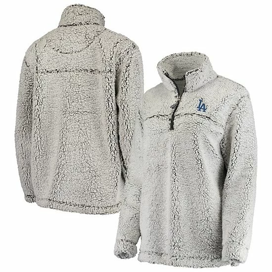 Women's G-III 4Her by Carl Banks Gray Los Angeles Dodgers Sherpa Quarter-Zip Pullover Jacket Women's G-III 4Her By Carl Banks Gray Los Angeles Dodgers Sherpa Quarter-Zip Pullover Jacket -G-III Sales Store unnamed file 4108