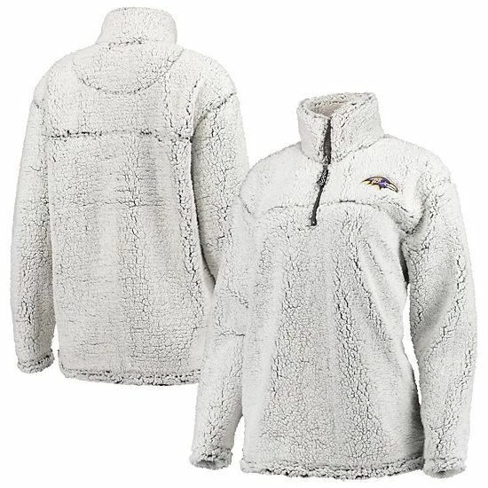 Women's G-III 4Her by Carl Banks Gray Baltimore Ravens Sherpa Quarter-Zip Pullover Jacket Women's G-III 4Her By Carl Banks Gray Baltimore Ravens Sherpa Quarter-Zip Pullover Jacket -G-III Sales Store unnamed file 4121