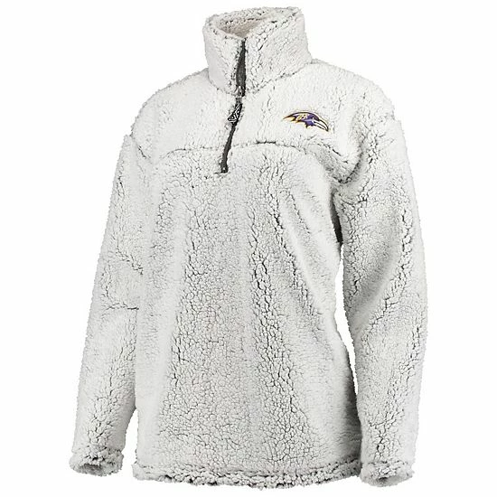 Women's G-III 4Her by Carl Banks Gray Baltimore Ravens Sherpa Quarter-Zip Pullover Jacket Women's G-III 4Her By Carl Banks Gray Baltimore Ravens Sherpa Quarter-Zip Pullover Jacket -G-III Sales Store unnamed file 4122