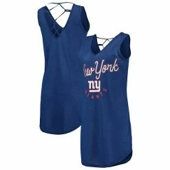 Women's G-III 4Her By Carl Banks Royal New York Giants Game Time Swim V-Neck Cover-Up Dress