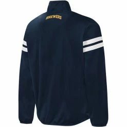 Men's G-III Sports By Carl Banks Navy/Gold Milwaukee Brewers Power Pitcher Full-Zip Track Jacket -G-III Sales Store unnamed file 4141