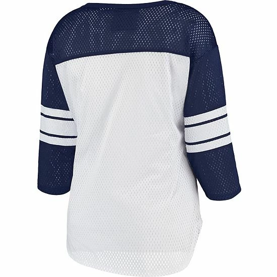 Women's G-III 4Her By Carl Banks White/Navy Tennessee Titans First Team Three-Quarter Sleeve Mesh T-Shirt 3 Women's G-III 4Her By Carl Banks White/Navy Tennessee Titans First Team Three-Quarter Sleeve Mesh T-Shirt - Image 3