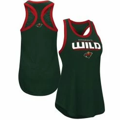 Women's G-III Sports By Carl Banks Green Minnesota Wild Showdown Slub Racerback Tank Top