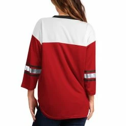Women's G-III 4Her By Carl Banks Red/White Tampa Bay Buccaneers Double Team Three-Quarter Sleeve Lace-Up T-Shirt 2 Women's G-III 4Her By Carl Banks Red/White Tampa Bay Buccaneers Double Team Three-Quarter Sleeve Lace-Up T-Shirt -G-III Sales Store unnamed file 417