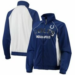 Women's G-III 4Her By Carl Banks Royal/White Indianapolis Colts Backfield Raglan Full-Zip Track Jacket