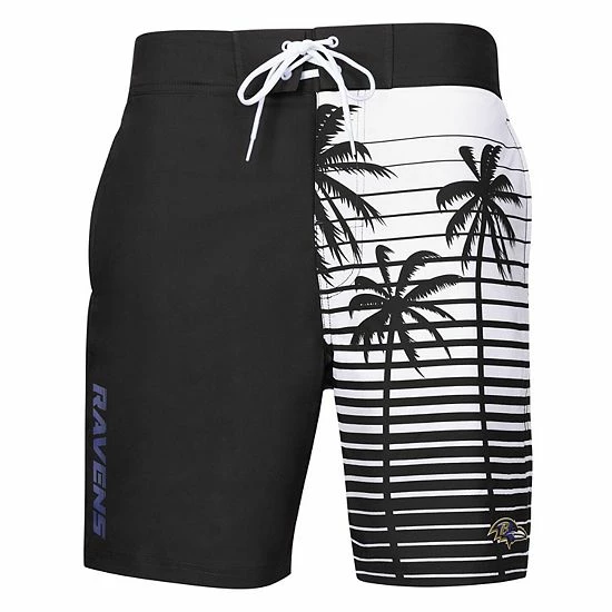 Men's G-III Sports By Carl Banks Black Baltimore Ravens Volley Swim Trunks - Image 3