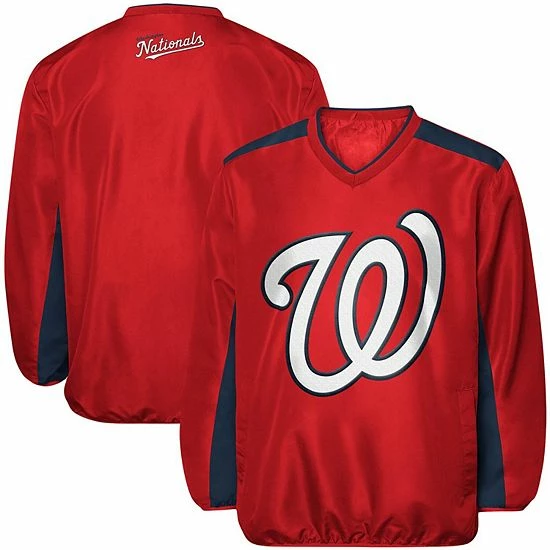 Men's G-III Sports by Carl Banks Red Washington Nationals V-Neck Trainer Pullover Jacket Men's G-III Sports By Carl Banks Red Washington Nationals V-Neck Trainer Pullover Jacket -G-III Sales Store unnamed file 4210
