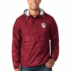 Men's G-III Sports By Carl Banks Crimson Indiana Hoosiers High Impact Hoodie Half-Zip Jacket