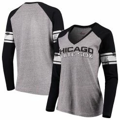 Women's G-III 4Her By Carl Banks Gray/Black Chicago White Sox Franchise Tri-Blend Raglan Long Sleeve T-Shirt