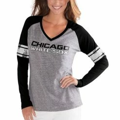 Women's G-III 4Her By Carl Banks Gray/Black Chicago White Sox Franchise Tri-Blend Raglan Long Sleeve T-Shirt -G-III Sales Store unnamed file 4228