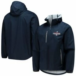 Men's G-III Sports By Carl Banks Navy Atlanta Braves 2021 World Series Champions Double Play Full-Zip Hoodie Jacket