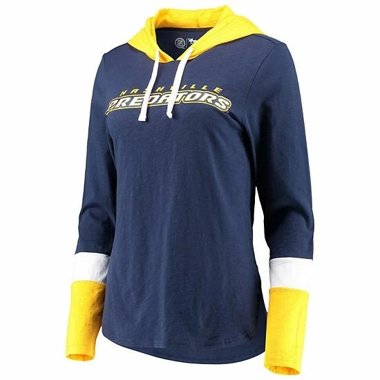 Women's G-III 4Her by Carl Banks Navy Nashville Predators Passing Play Hoodie Long Sleeve T-Shirt Women's G-III 4Her By Carl Banks Navy Nashville Predators Passing Play Hoodie Long Sleeve T-Shirt -G-III Sales Store unnamed file 4257