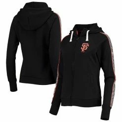 Women's G-III 4Her By Carl Banks Black San Francisco Giants Game Changer Raglan Full-Zip Hoodie