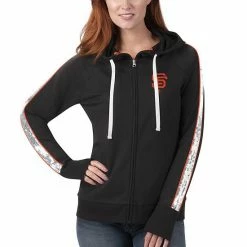 Women's G-III 4Her By Carl Banks Black San Francisco Giants Game Changer Raglan Full-Zip Hoodie -G-III Sales Store unnamed file 4263