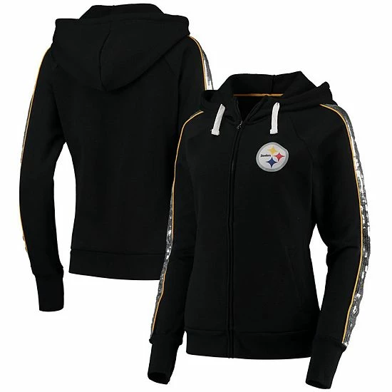Women's G-III 4Her by Carl Banks Black Pittsburgh Steelers Game Changer Raglan Full-Zip Hoodie Women's G-III 4Her By Carl Banks Black Pittsburgh Steelers Game Changer Raglan Full-Zip Hoodie -G-III Sales Store unnamed file 4265