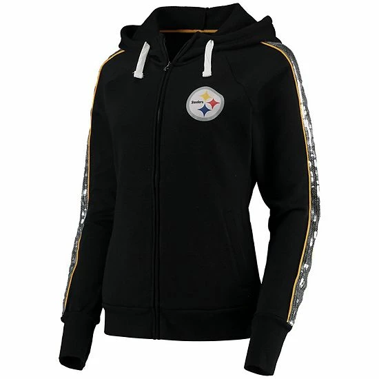 Women's G-III 4Her by Carl Banks Black Pittsburgh Steelers Game Changer Raglan Full-Zip Hoodie Women's G-III 4Her By Carl Banks Black Pittsburgh Steelers Game Changer Raglan Full-Zip Hoodie -G-III Sales Store unnamed file 4266
