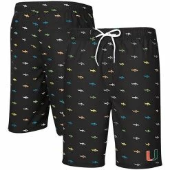 Men's G-III Sports By Carl Banks Black Miami Hurricanes Anchor Swim Trunks