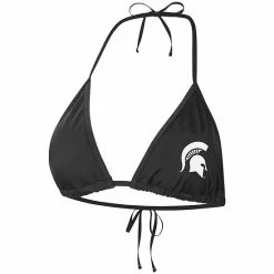 Women's G-III Sports By Carl Banks Black Michigan State Spartans Face Off Bikini Top