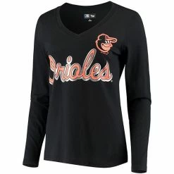 Women's G-III 4Her By Carl Banks Black Baltimore Orioles Perfect Game Long Sleeve V-Neck T-Shirt 2 Women's G-III 4Her By Carl Banks Black Baltimore Orioles Perfect Game Long Sleeve V-Neck T-Shirt -G-III Sales Store unnamed file 4318
