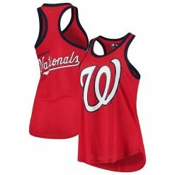 Women's G-III 4Her By Carl Banks Red Washington Nationals Team Logo Tater Racerback Tank Top