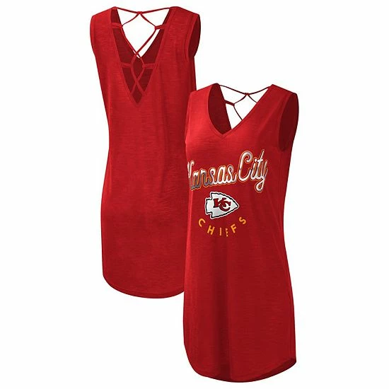 Women's G-III 4Her by Carl Banks Red Kansas City Chiefs Game Time Swim V-Neck Cover-Up Dress Women's G-III 4Her By Carl Banks Red Kansas City Chiefs Game Time Swim V-Neck Cover-Up Dress -G-III Sales Store unnamed file 4357