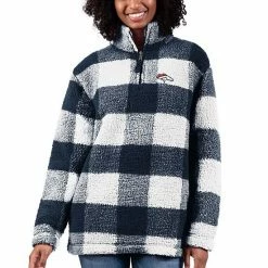 Women's G-III 4Her By Carl Banks Navy Denver Broncos Sherpa Plaid Quarter-Zip Jacket 4 Women's G-III 4Her By Carl Banks Navy Denver Broncos Sherpa Plaid Quarter-Zip Jacket -G-III Sales Store unnamed file 4372