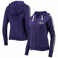 Women's G-III 4Her By Carl Banks Purple Baltimore Ravens Game Changer Raglan Full-Zip Hoodie