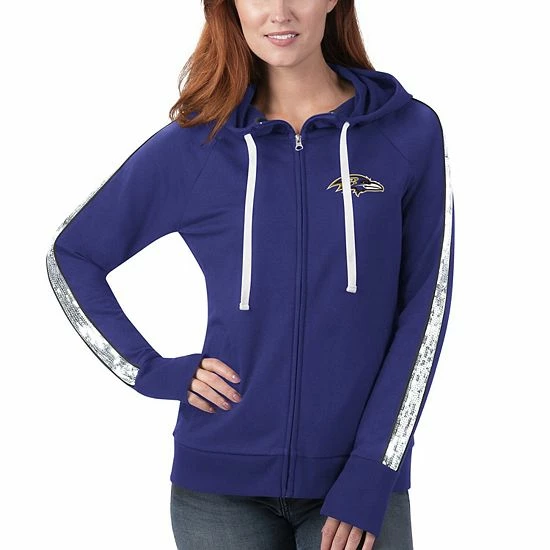 Women's G-III 4Her by Carl Banks Purple Baltimore Ravens Game Changer Raglan Full-Zip Hoodie Women's G-III 4Her By Carl Banks Purple Baltimore Ravens Game Changer Raglan Full-Zip Hoodie -G-III Sales Store unnamed file 4397