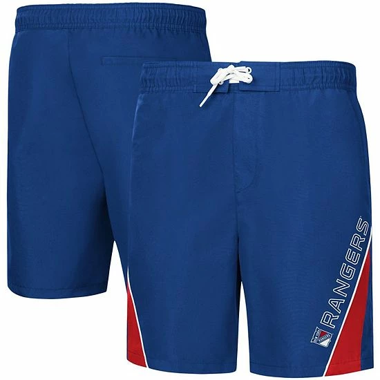 Men's G-III Sports By Carl Banks Blue New York Rangers Sunrise Volley Swim Shorts 1 Men's G-III Sports By Carl Banks Blue New York Rangers Sunrise Volley Swim Shorts