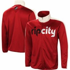 Men's G-III Sports By Carl Banks Red/White Portland Trail Blazers Zone Blitz Tricot Full-Zip Track Jacket
