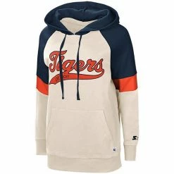 G-III Women's Starter Cream/Navy Detroit Tigers Shoutout Raglan Pullover Hoodie