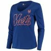 Women's G-III 4Her By Carl Banks Royal New York Mets Post Season Long Sleeve T-Shirt